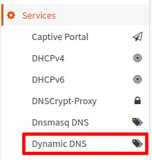 OPNsense Dynamic DNS Menu