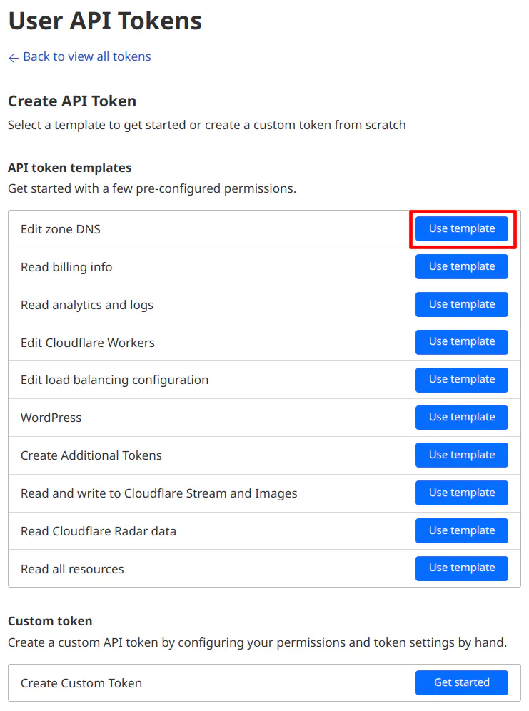 Create Cloudflare API Token