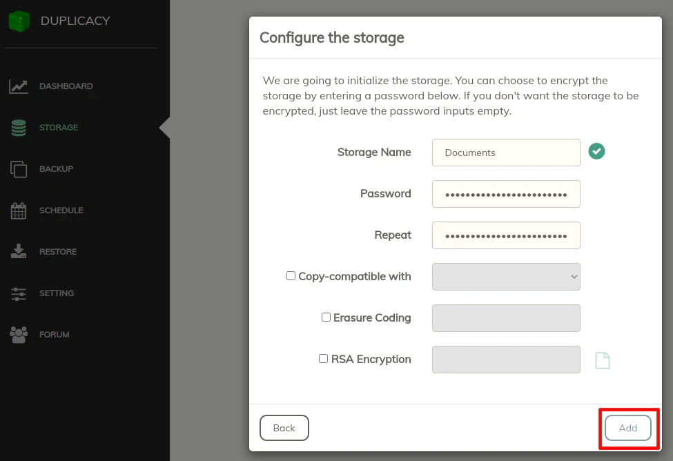 Storage Page