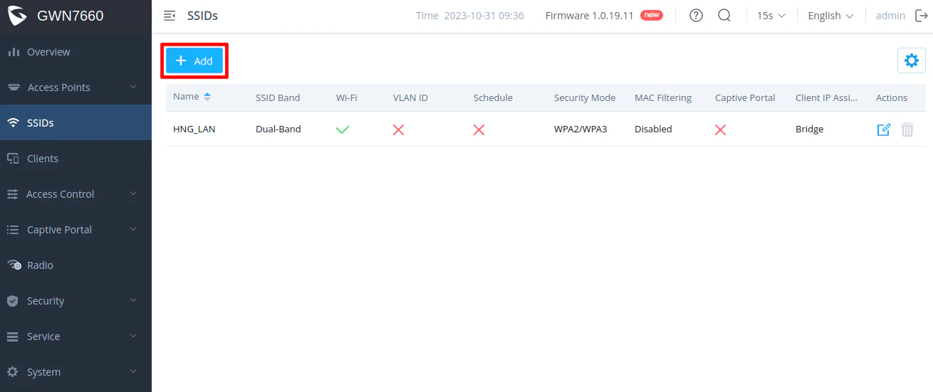 Grandstream Add SSID