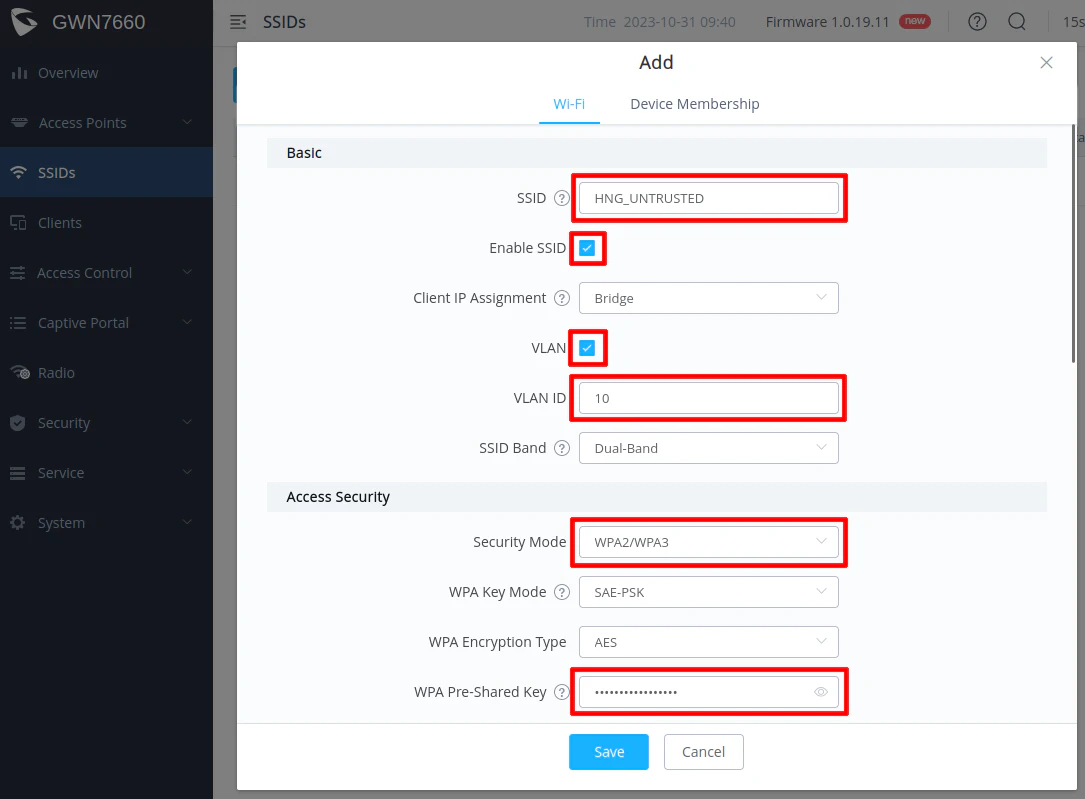 Grandstream Add SSID