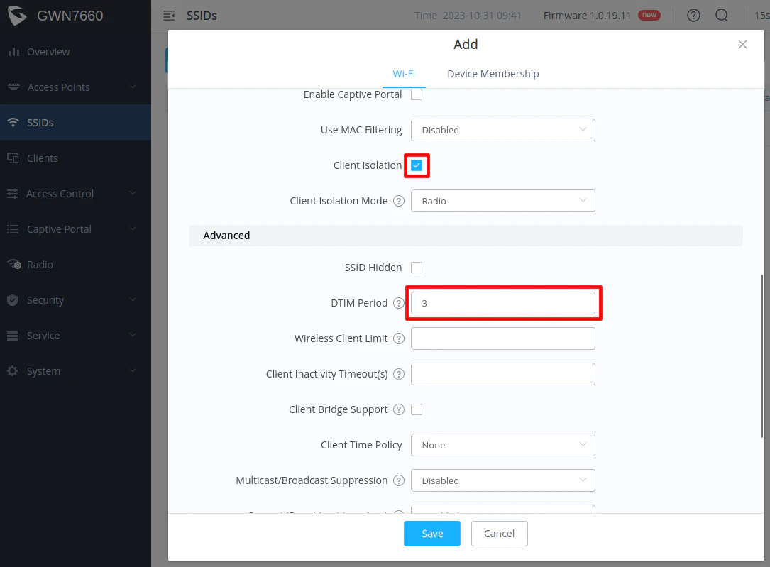 Grandstream Add SSID