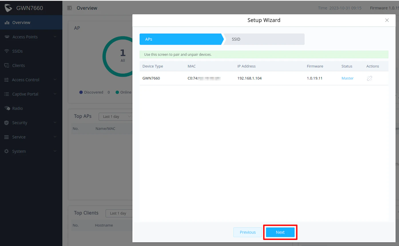 Grandstream Setup Wizard