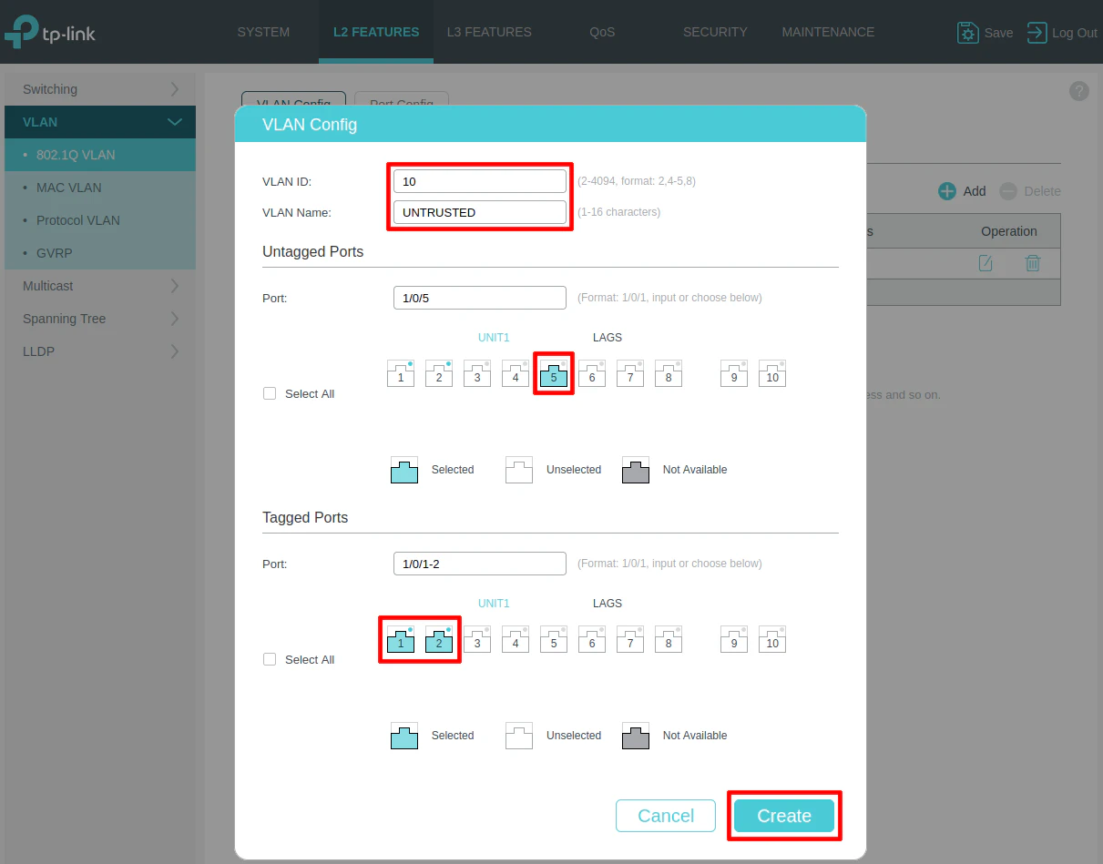 TP-Link VLAN Configuration