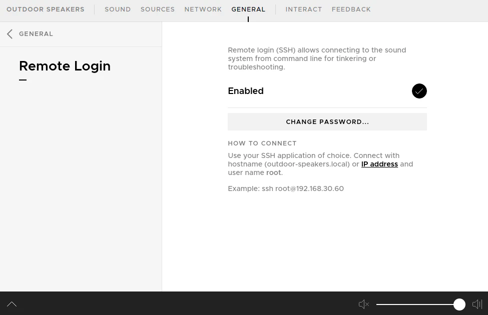 HiFiBerryOS Remote Login
