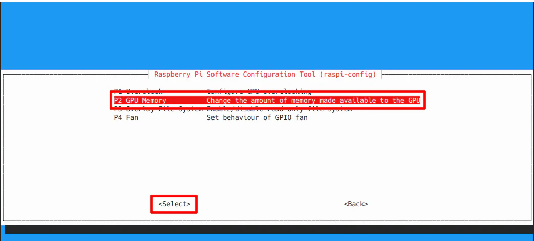 Raspberry Pi Configure GPU Memory
