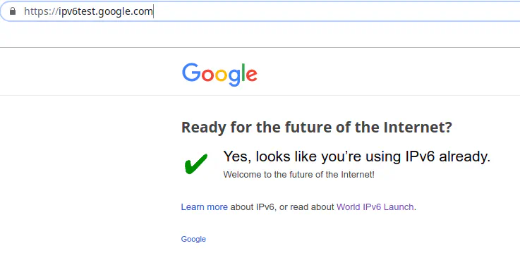Google IPv6 Test