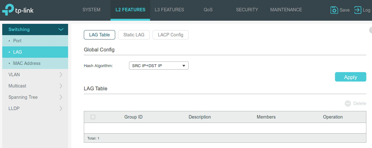 LACP Configuration