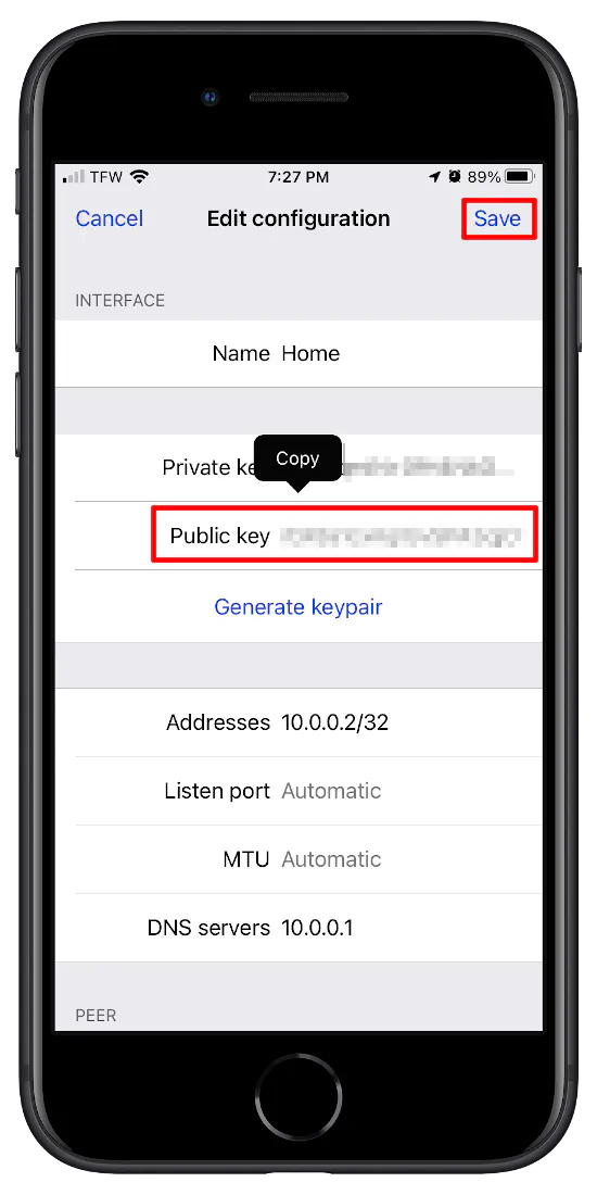 OPNsense iOS Public Key