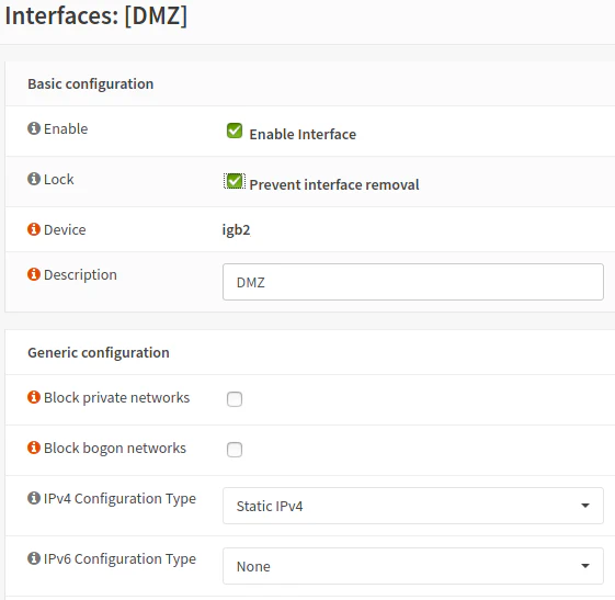 Configure DMZ Interface