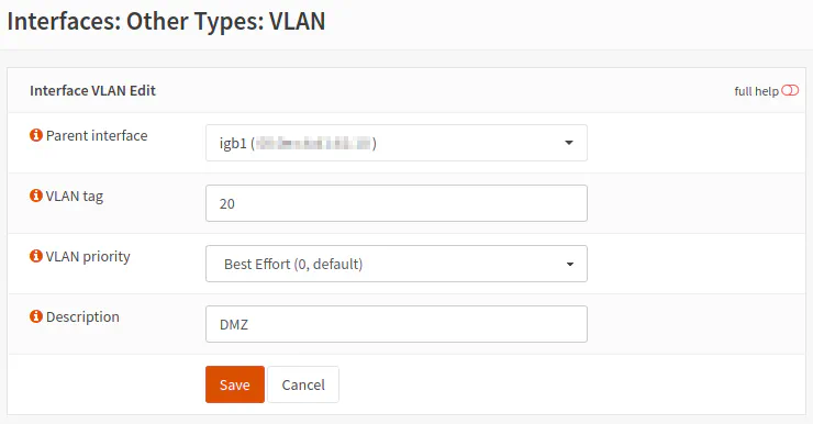 Create DMZ VLAN Interface