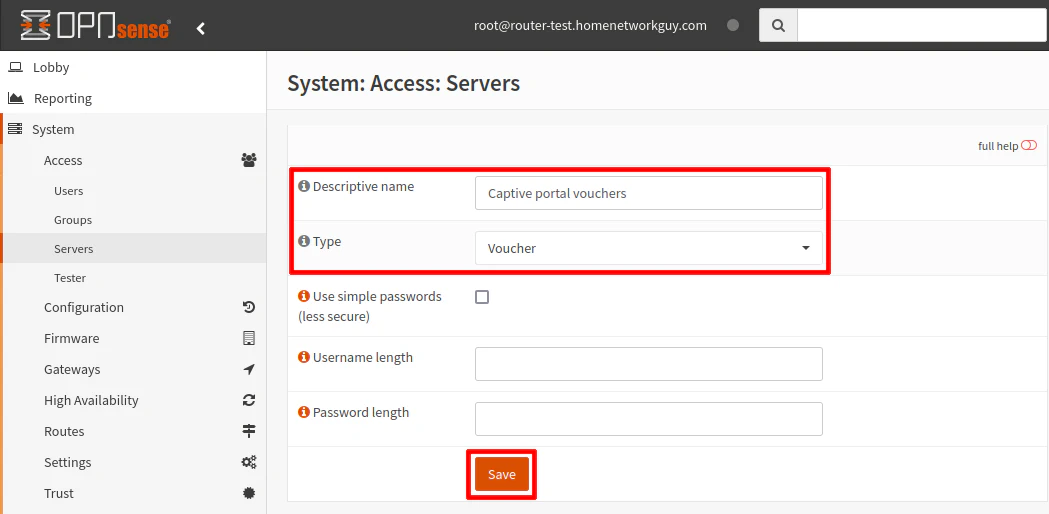 OPNsense Voucher Server