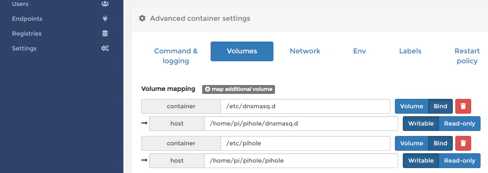 Installing Pi-hole container