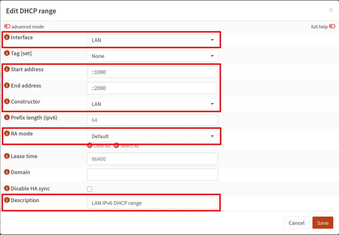 Dnsmasq DHCP Ranges IPv6