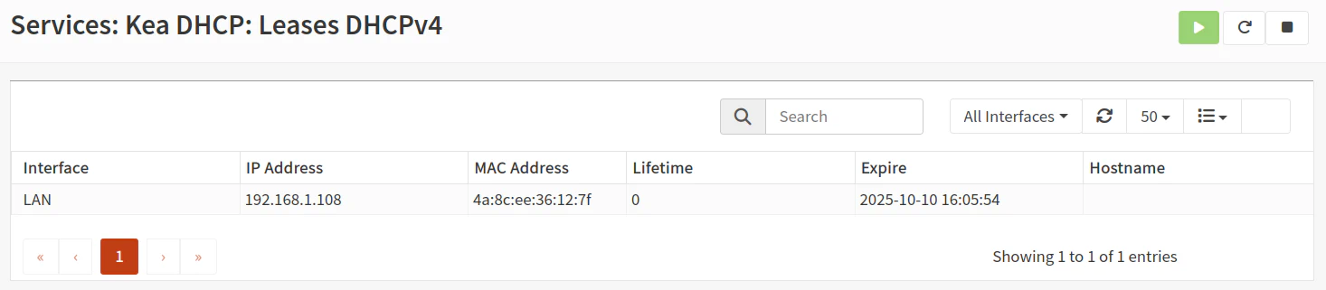 Kea DHCP Leases