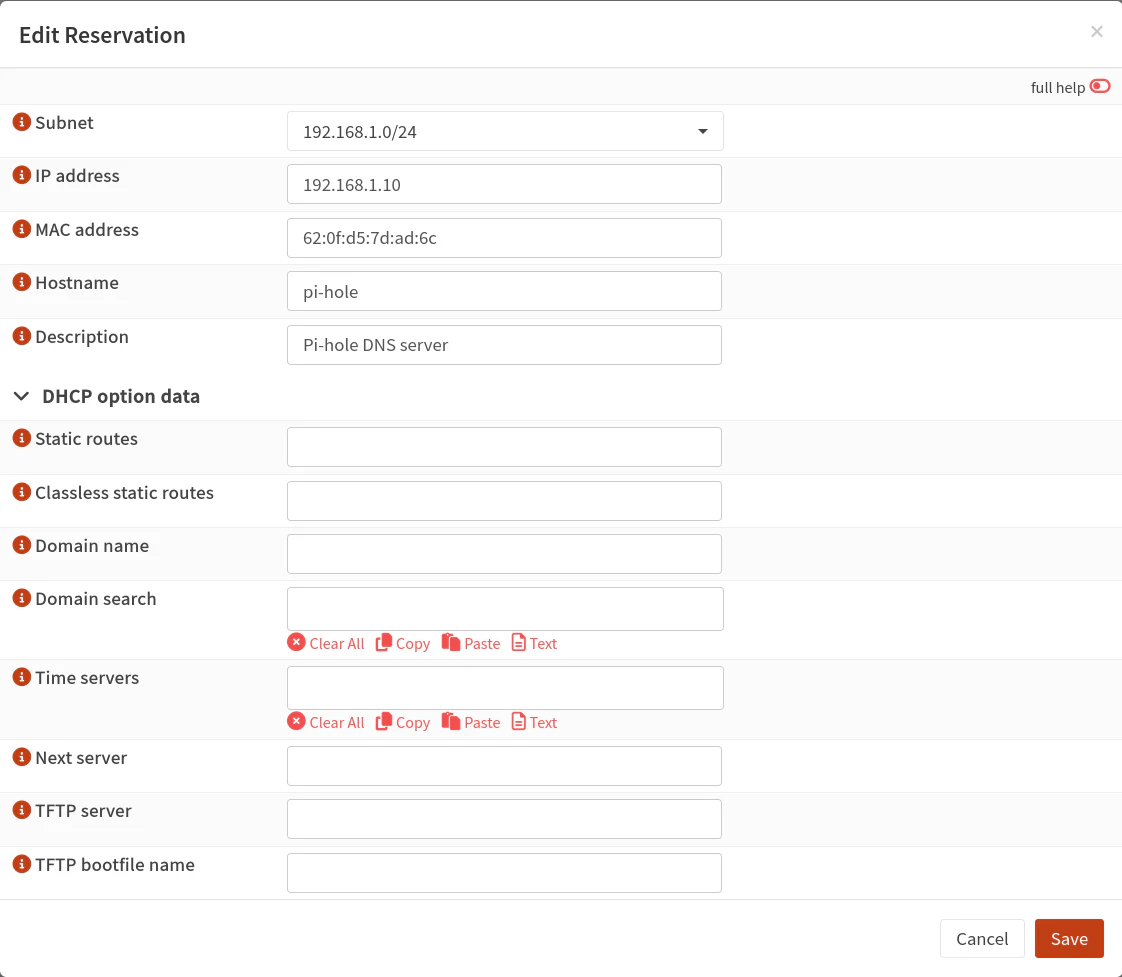 Kea DHCPv4 Reservations Add