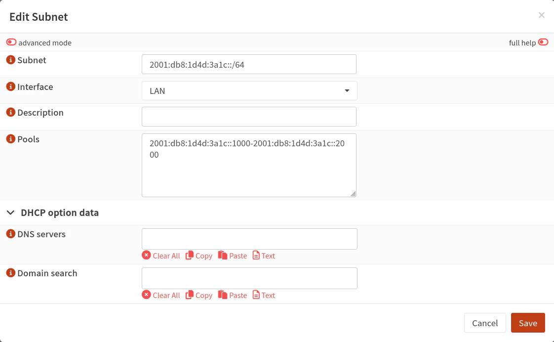 Kea DHCPv6 Subnets