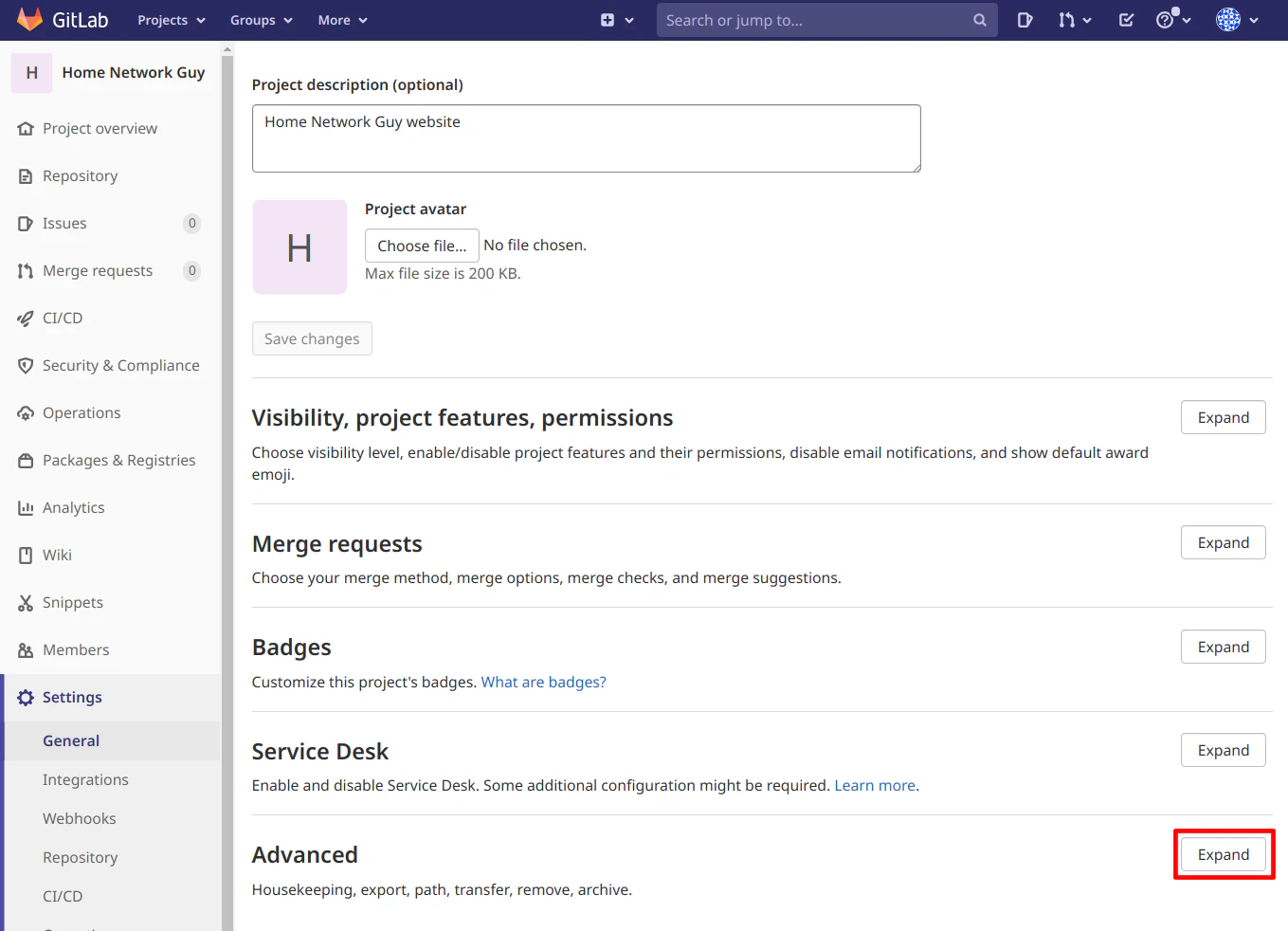 Export GitLab.com Project