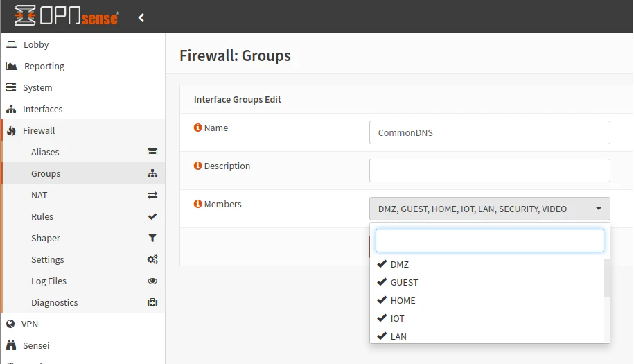 Create Firewall Group