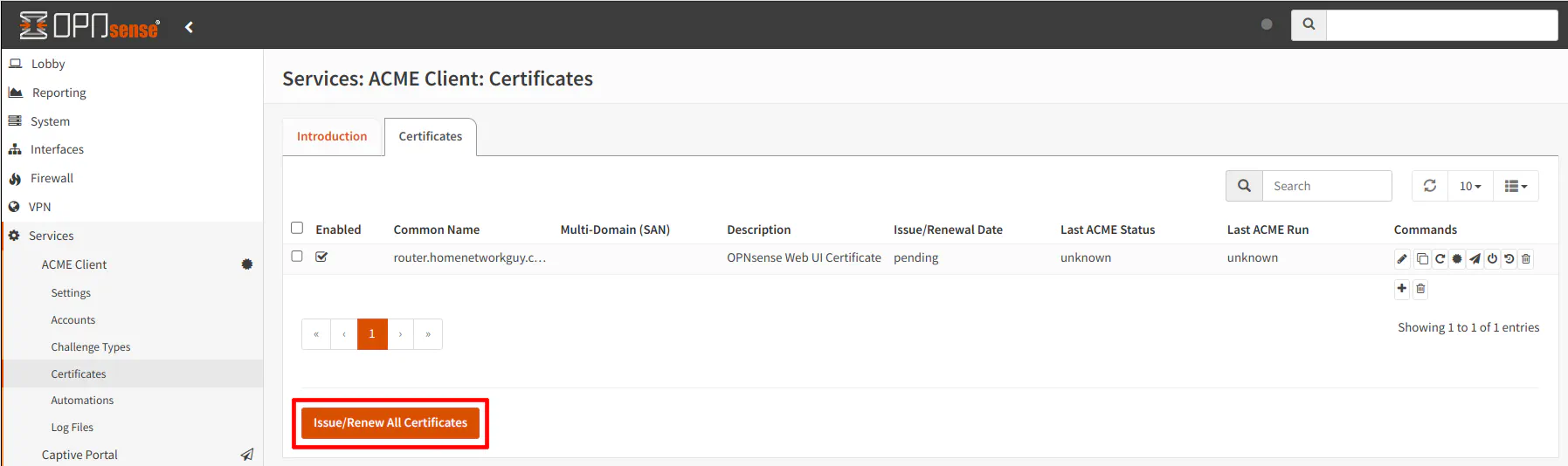 ACME Client Certificates