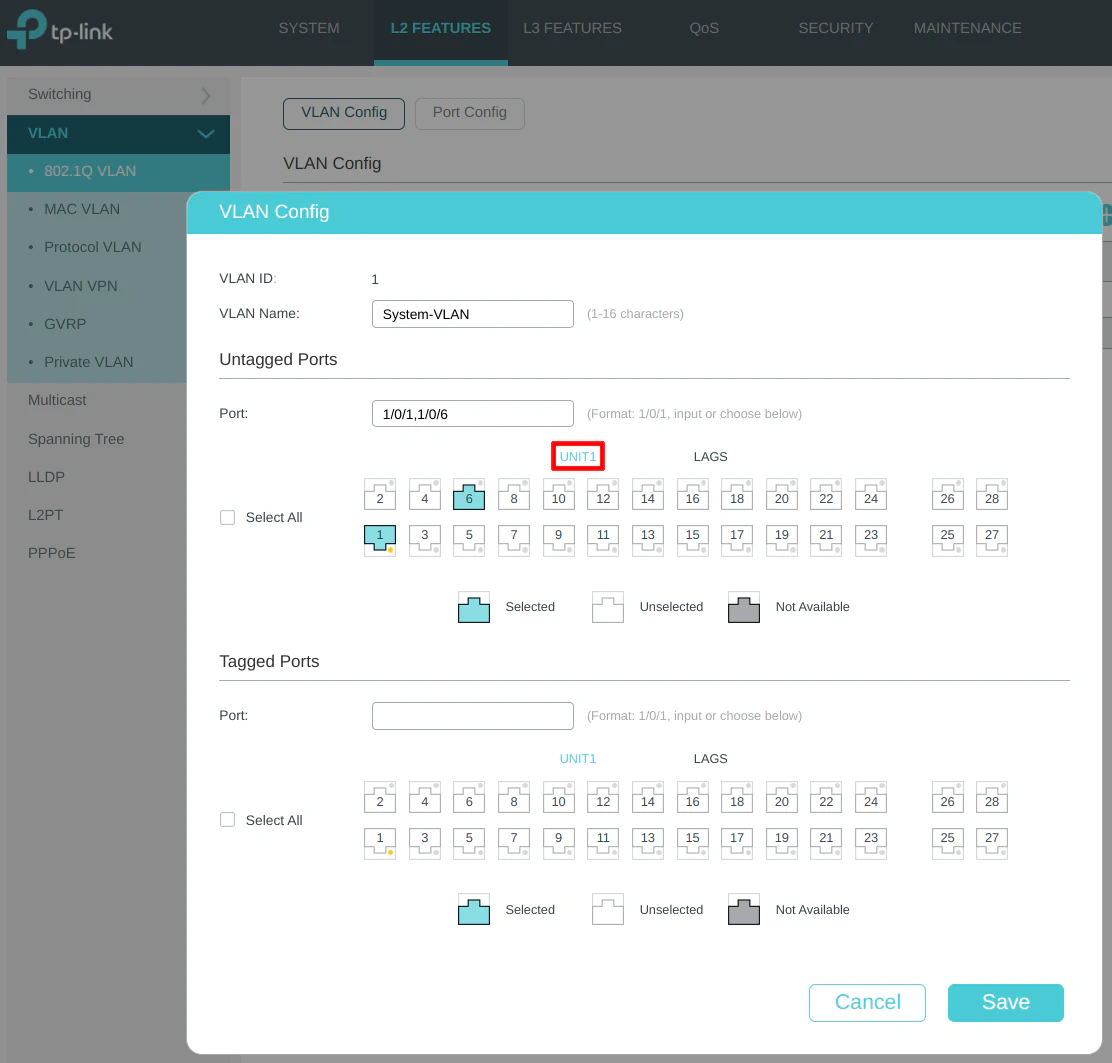 TP-Link VLAN Configuration