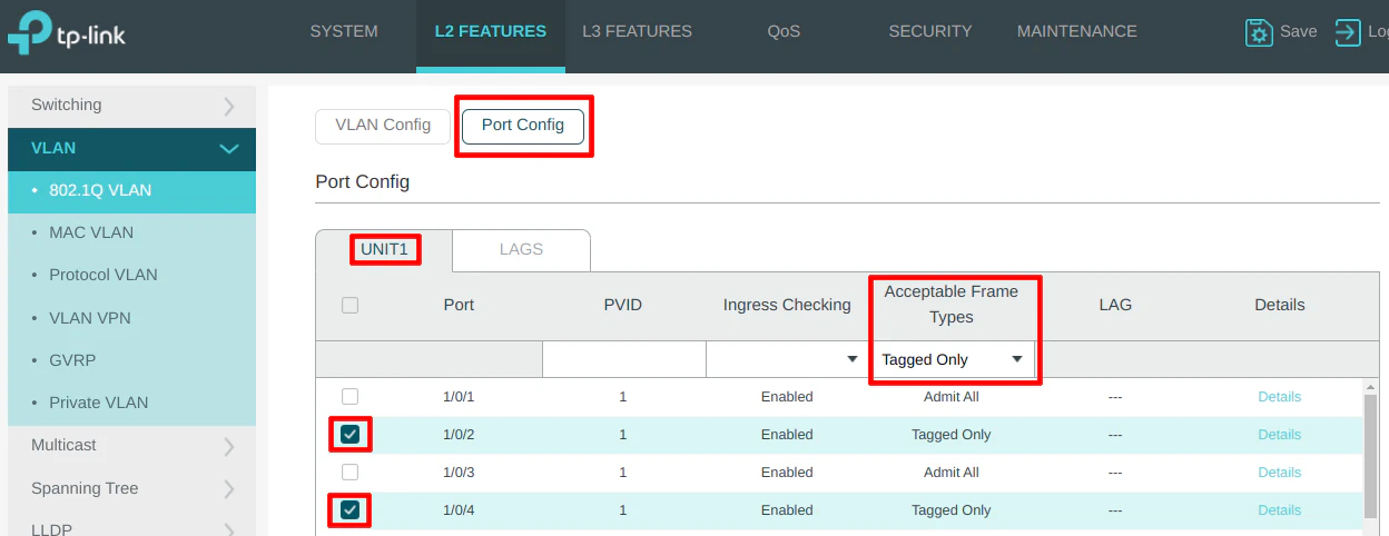 TP-Link VLAN Configuration