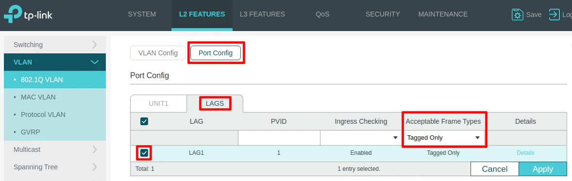 TP-Link VLAN Configuration