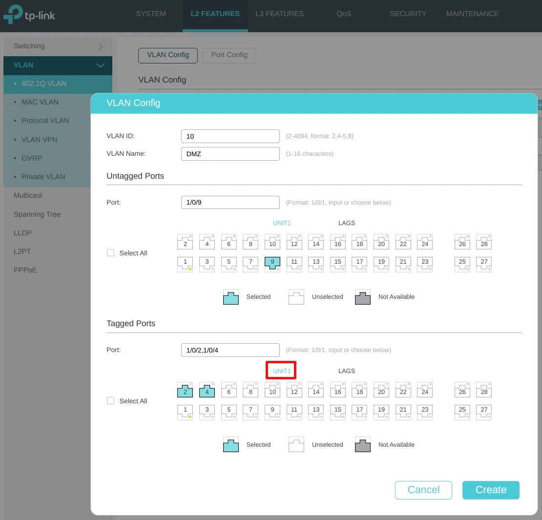 TP-Link VLAN Configuration