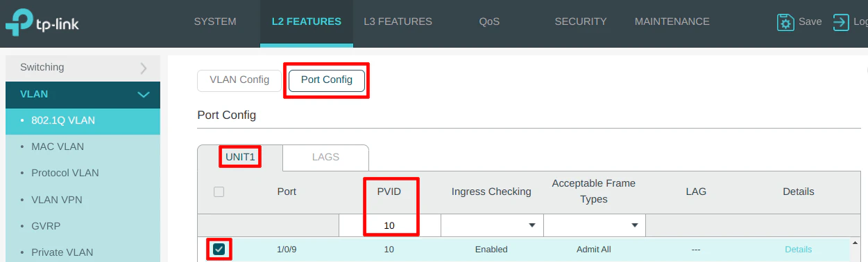 TP-Link VLAN Configuration
