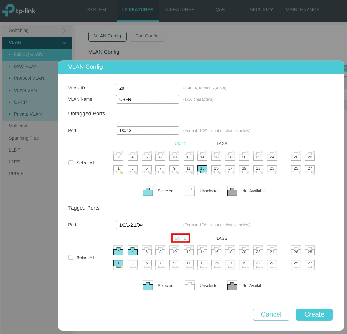 TP-Link VLAN Configuration
