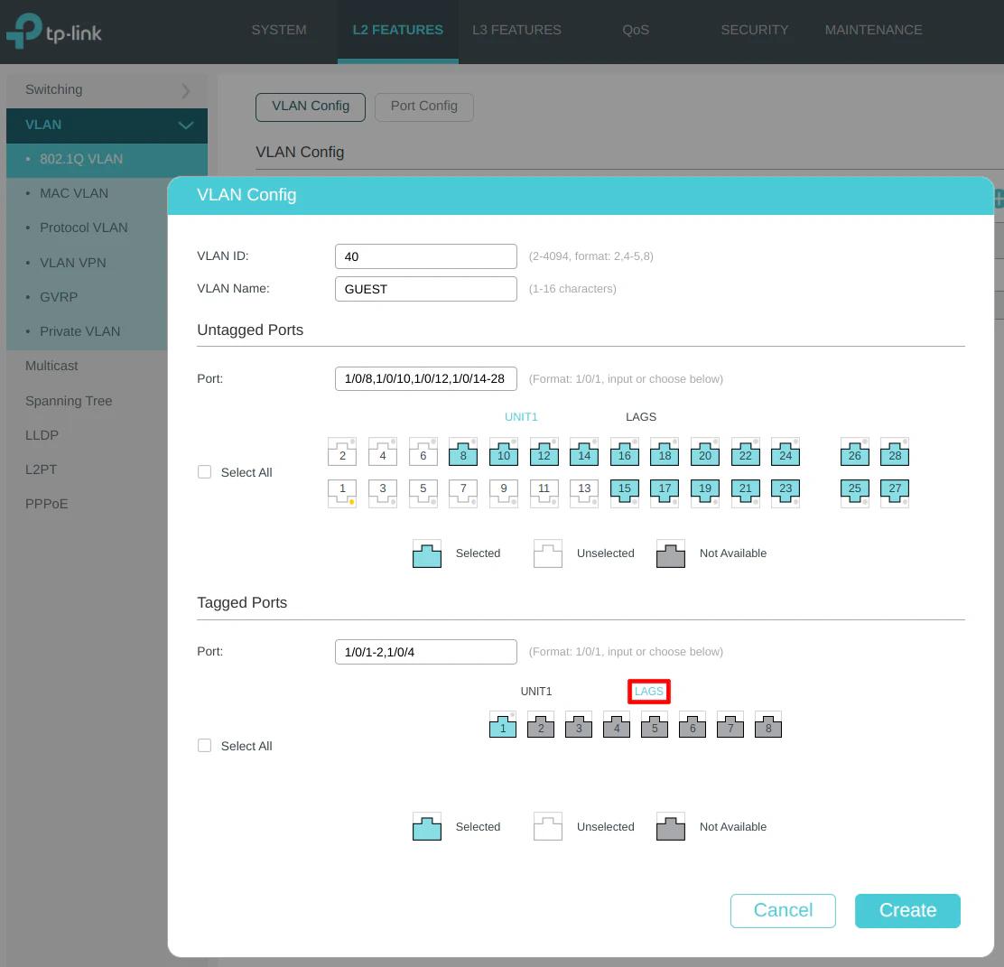 TP-Link VLAN Configuration