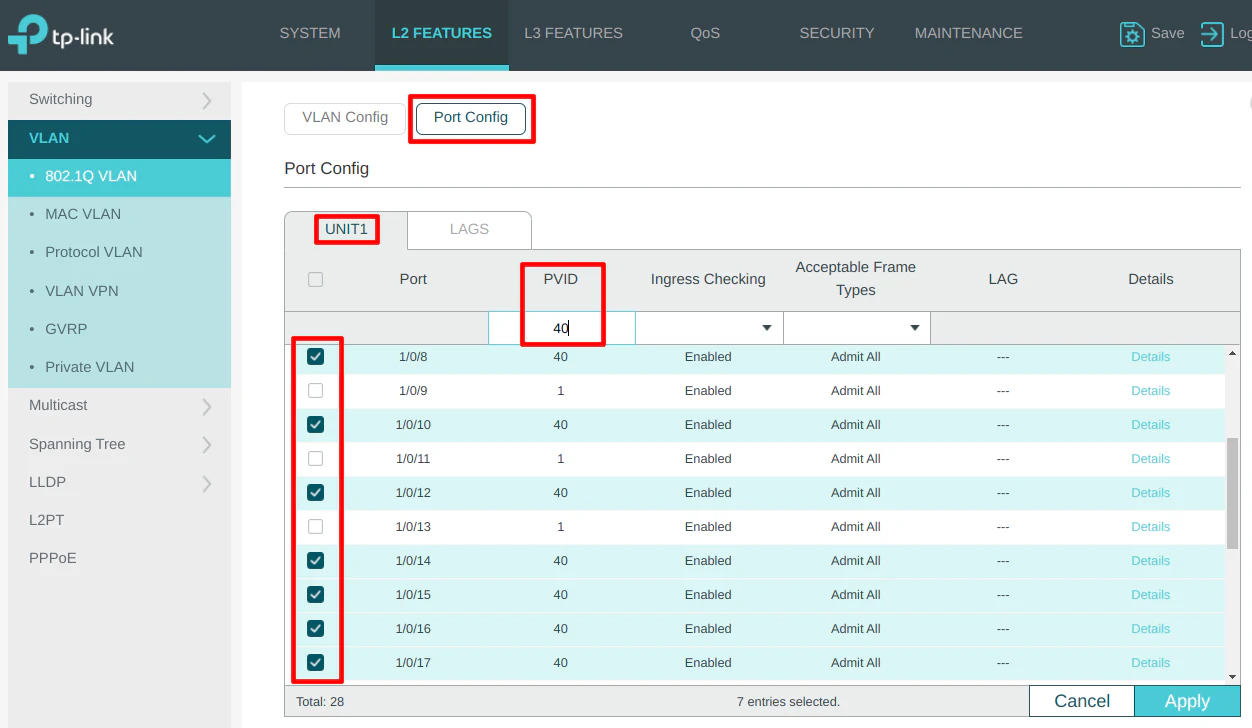 TP-Link VLAN Configuration