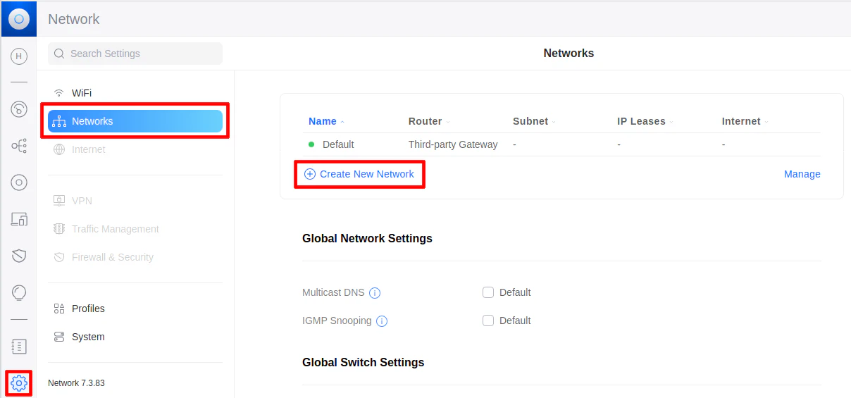 UniFi Create Network