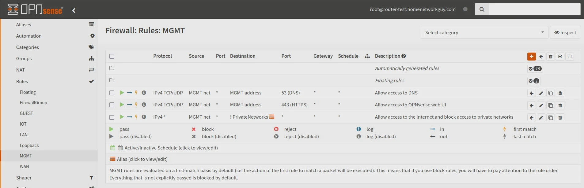 OPNsense Add Firewall Rules