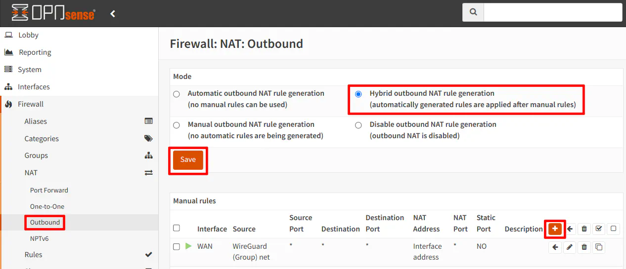 Outbound NAT Rule