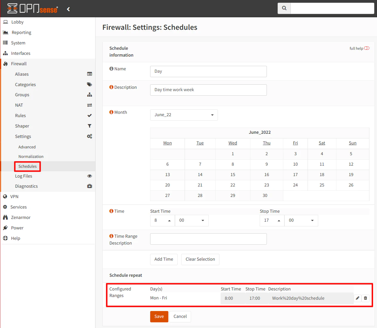 Firewall Rule Schedule