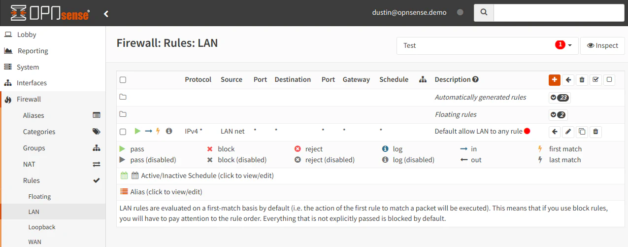 OPNsense Firewall Categories