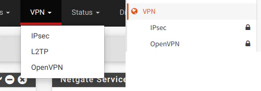 pfSense and OPNsense VPN Menu