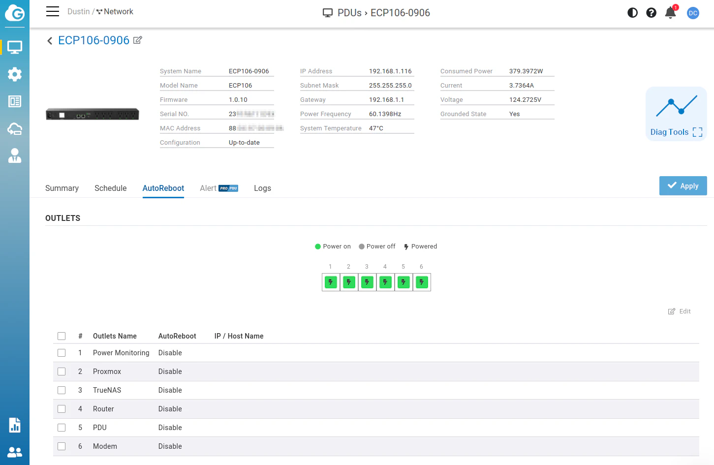 Cloud Manage PDU Autoreboot
