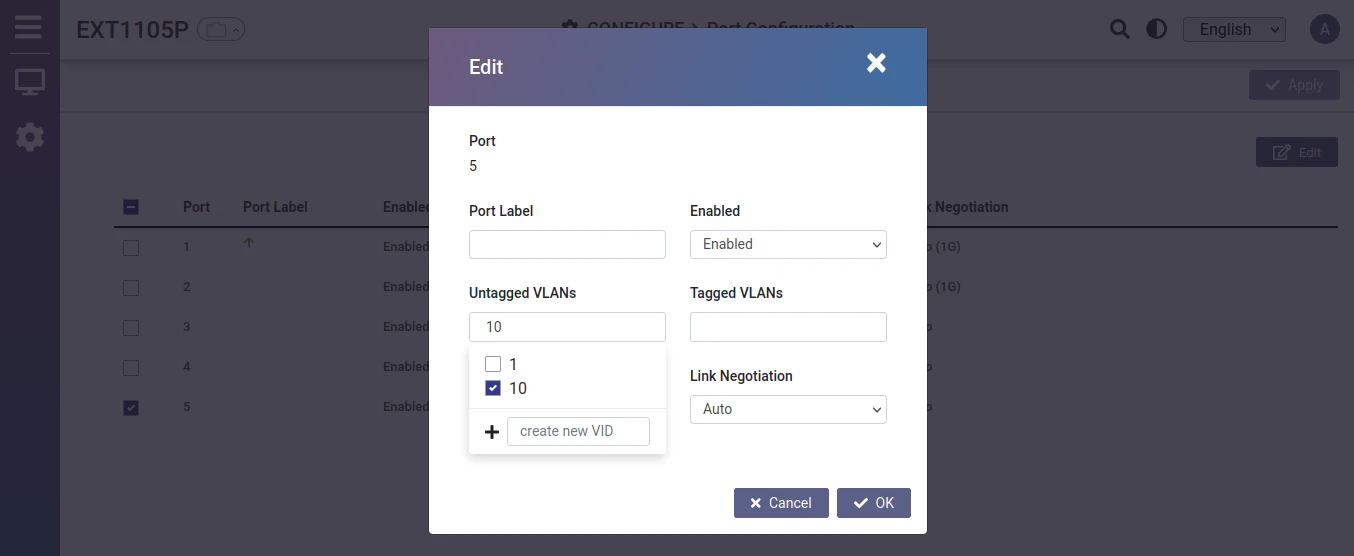 EnGenius Local Configure Port Configuration
