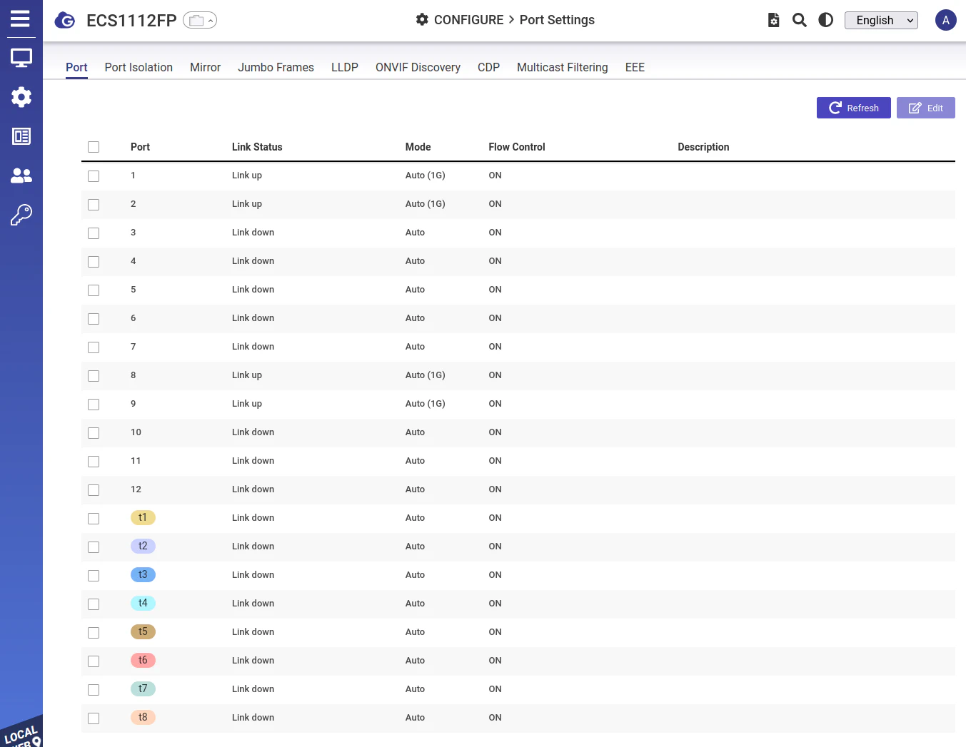 EnGenius Local Configure Port Settings