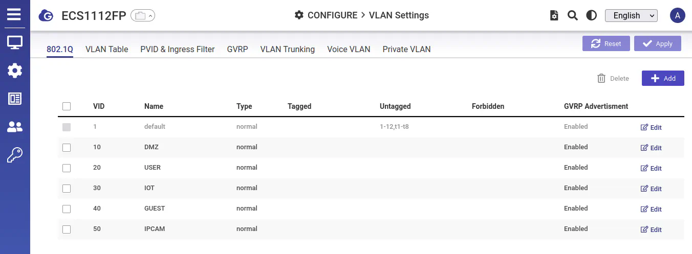 EnGenius Local Configure VLAN Settings