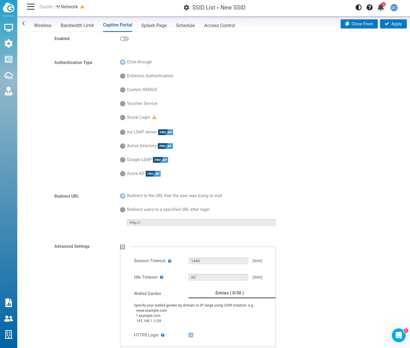 EnGenius Cloud Configure Captive Portal
