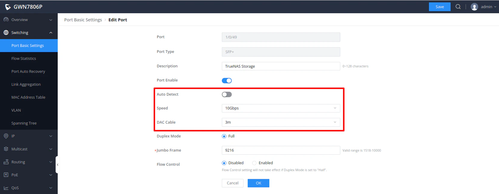 Grandstream Web Interface