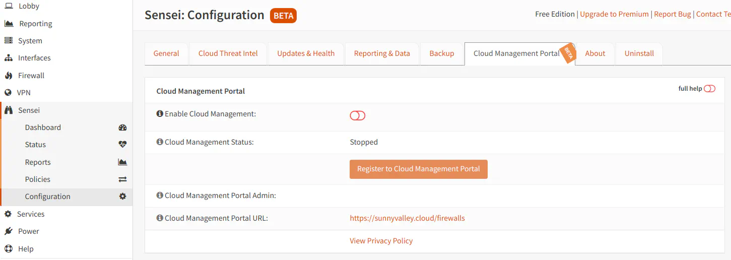 Zenarmor Free Edition Cloud Management