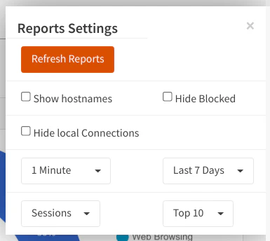 Zenarmor Free Edition Reports Settings