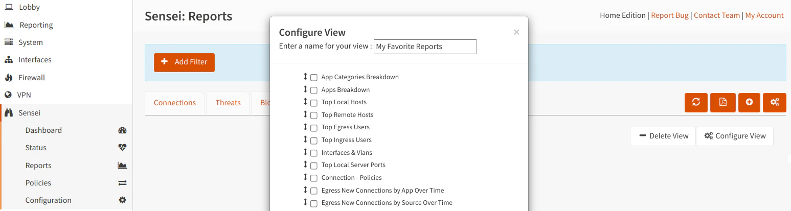 Zenarmor Home Custom Reports